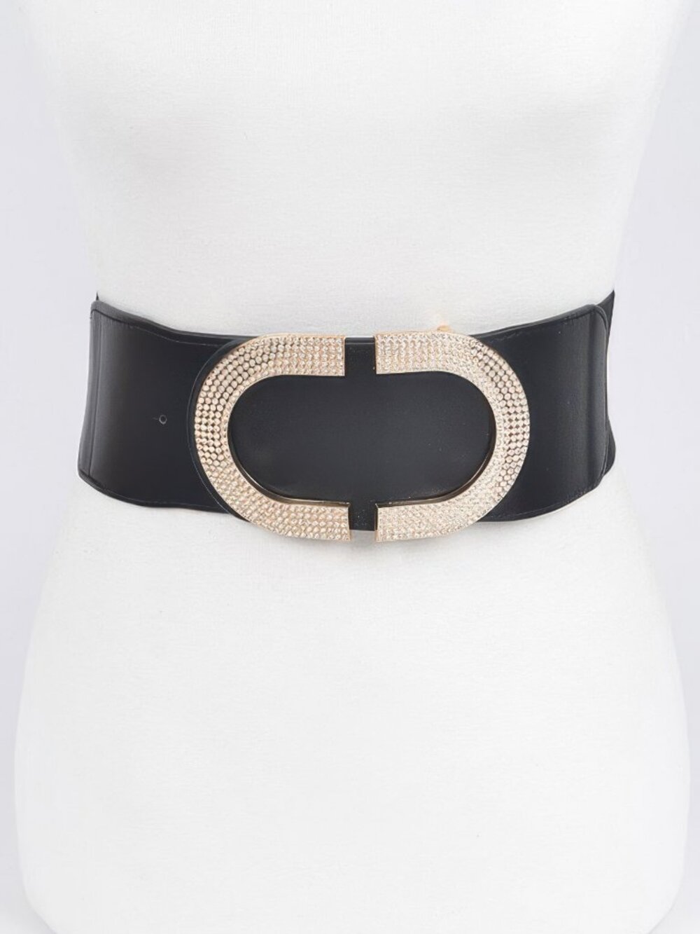 Rhinestone Buckle Stretch Belt